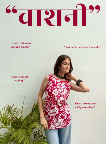 Chasni Boat Neck Short Kurti by Evara