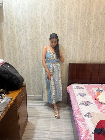 Boho chic printed midi dress