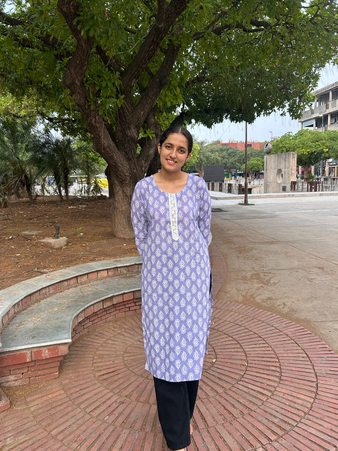 Lavender Bloom Straight Kurti