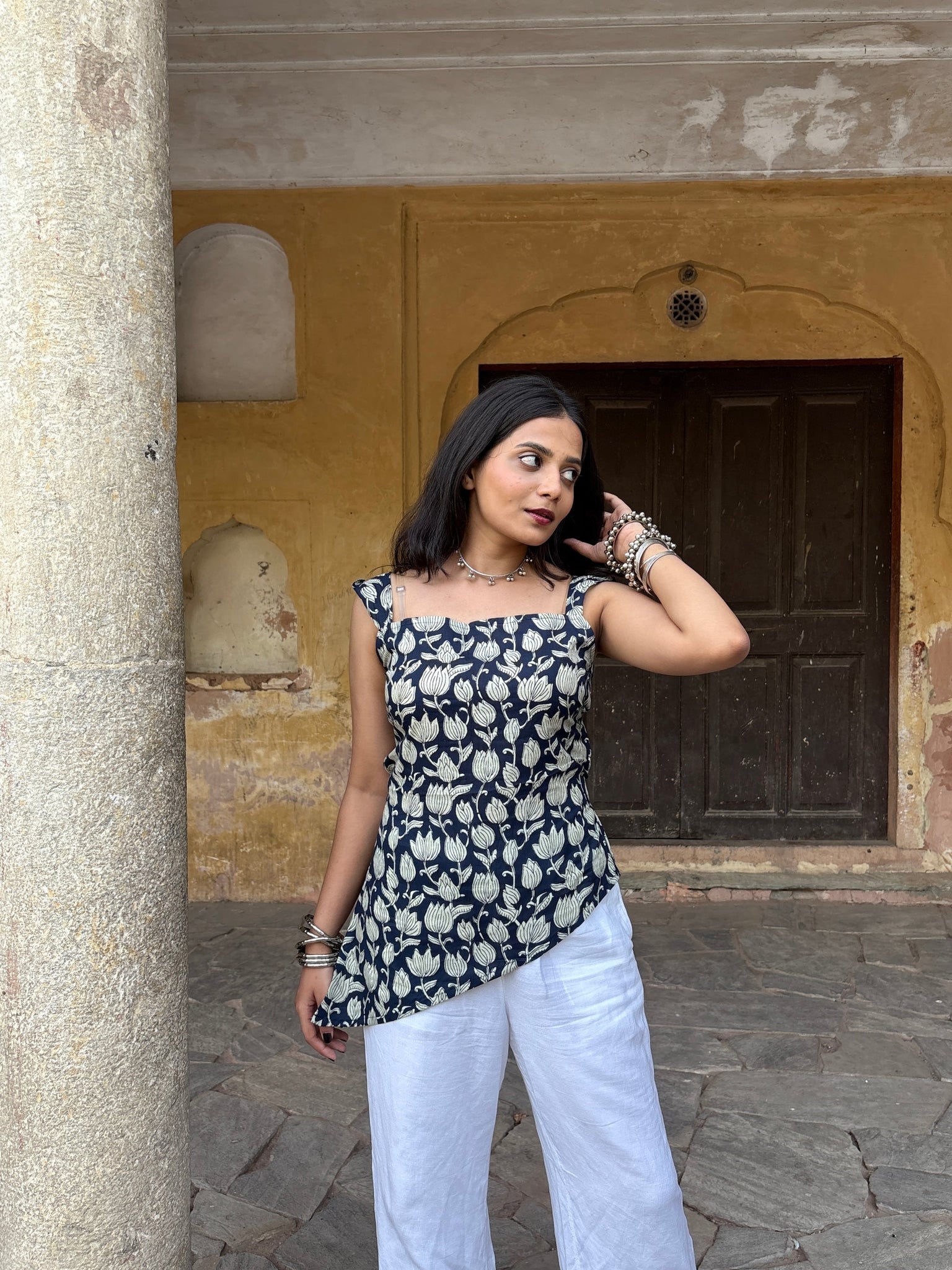Ira Blue Side Cut Kurti