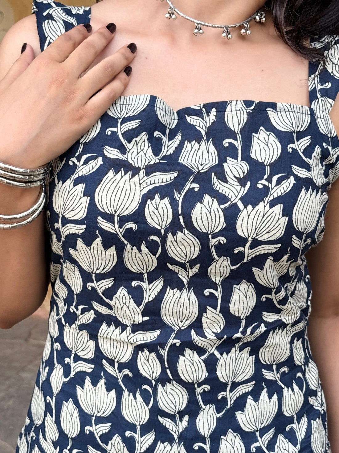 Ira Blue Side Cut Kurti
