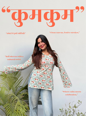 Kum Kum Bell Sleeves Kurti by Evara