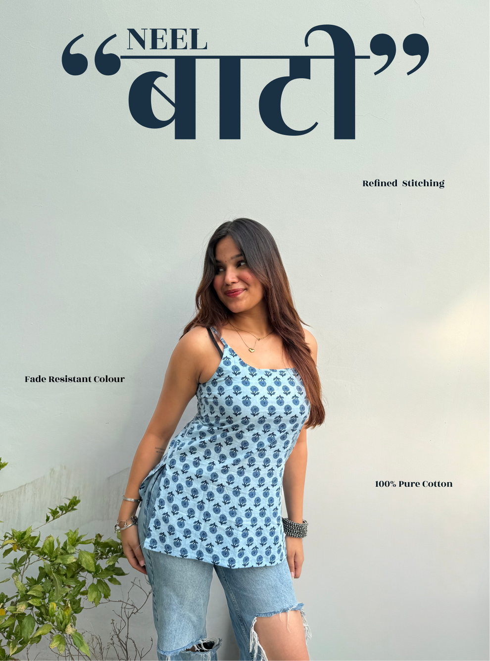 Neel Bati Short Kurti by Evara
